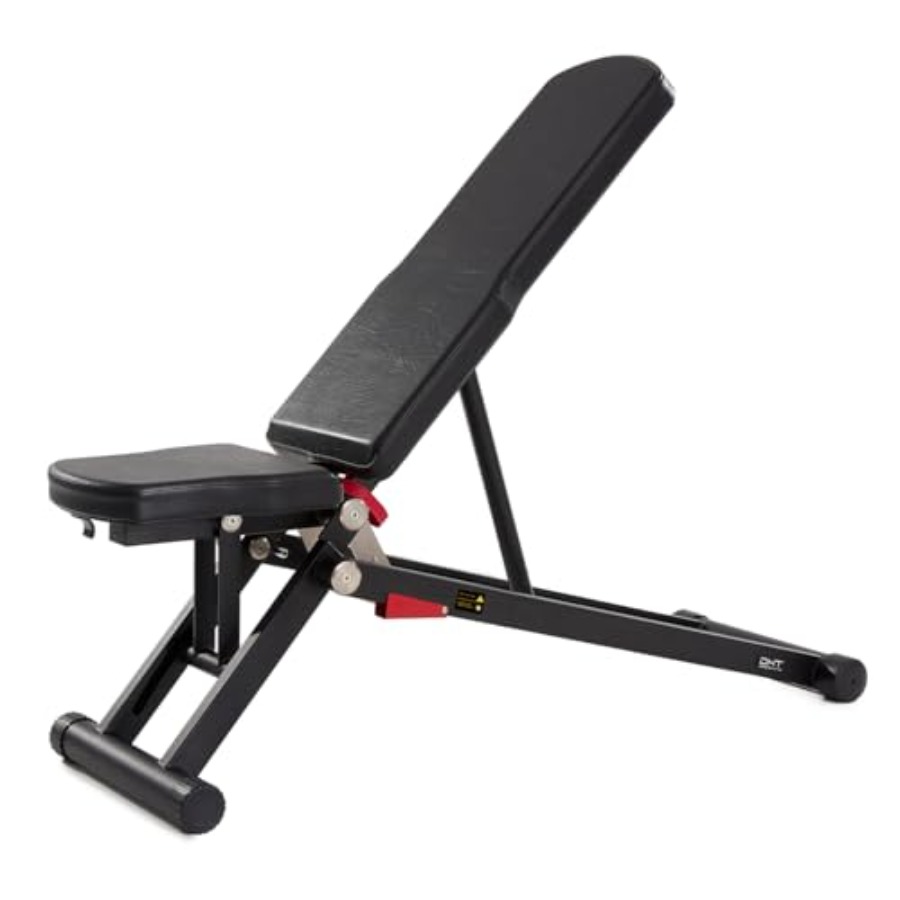 Home Gym Weight Bench - ホームジム用調整可能なウェイトベンチ、折りたたみ式傾斜機能付き、全身ワークアウト用、黒色スチールフレーム、耐久性あり