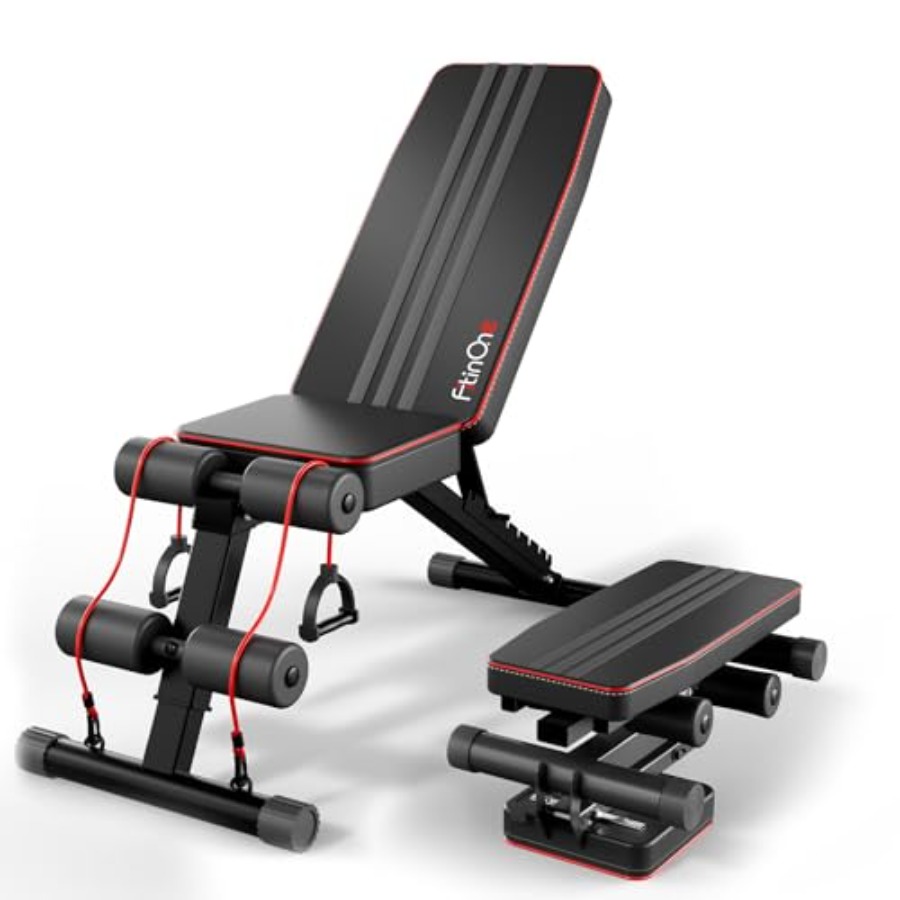 Home Gym Weight Bench - 調節可能な折りたたみ式ウェイトベンチ ホームジム用 660ポンド耐荷重 多機能ワークアウトベンチ 頑丈で耐久性のあるフルボディトレーニング用