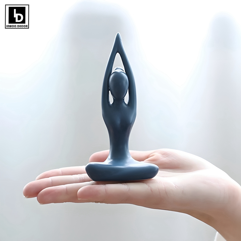 Home Gym Zen - 女性のための抽象的なヨガの装飾品,セラミックのオーナメント,女性の像,彫刻,ジム,スタジオ,家庭の装飾のためのモダンな装飾品