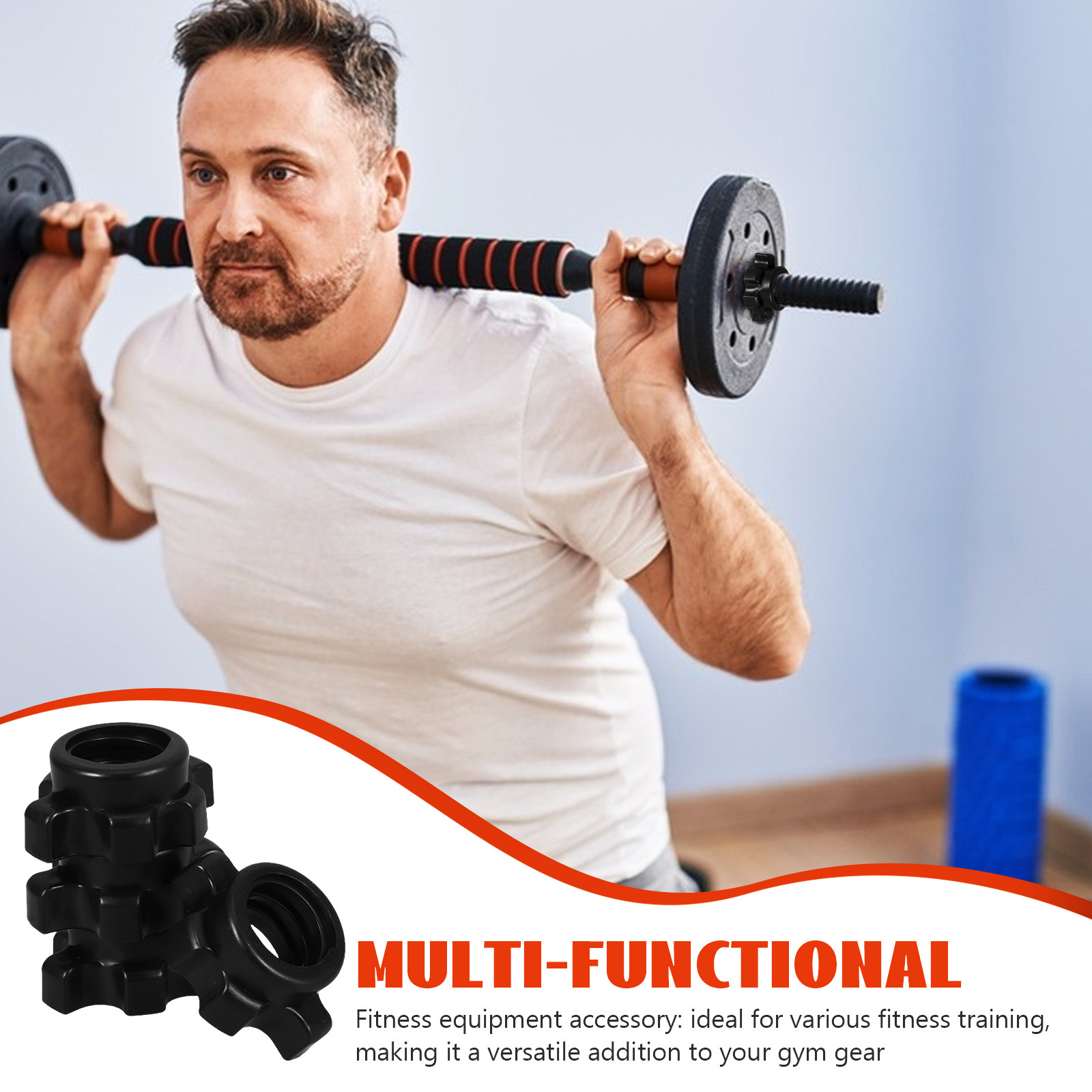 Home Gym Rig - 4個入り プラスチック製ナットダンベルバー固定ネジ バーベル安全ロック フィットネス機器用金具 ダンベルバー固定具 ホームジム用