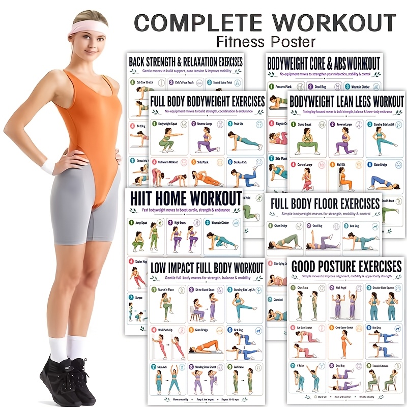 A4サイズ 8枚組 ワークアウトシートガイド、器具不要のホー - Home Gym Reviews のレビューと価格