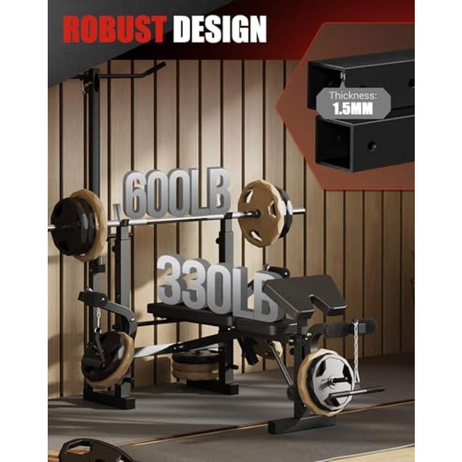 ホームジム筋トレベンチセット：7-in-1調整可能なウェイト - Home Gym Weight Bench のレビューと価格