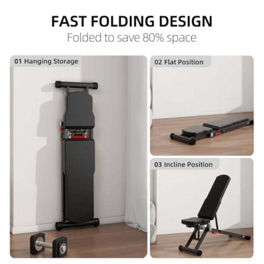 ホームジム用調整可能なウェイトベンチ、折りたたみ式傾斜機能付 - Home Gym Weight Bench のレビューと価格