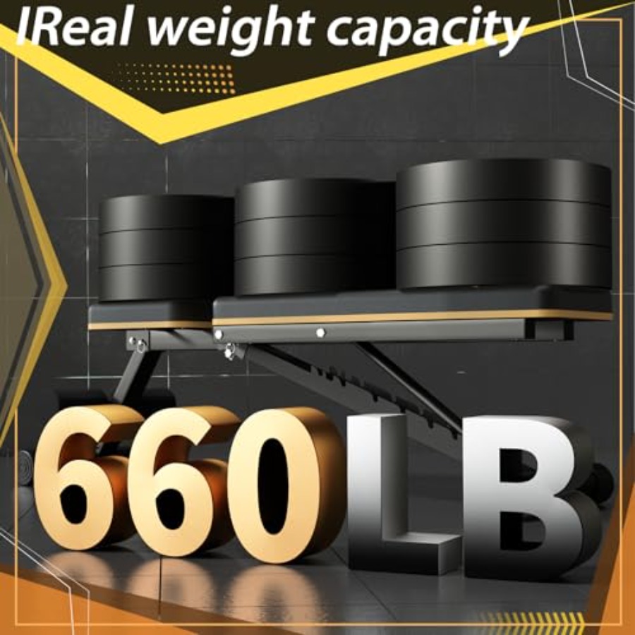 家庭用ジム向け調整可能ウェイトベンチ - 耐荷重660ポンド - Home Gym Weight Bench のレビューと価格