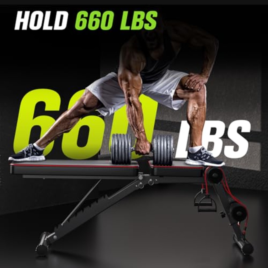 調節可能な折りたたみ式ウェイトベンチ ホームジム用 660ポ - Home Gym Weight Bench のレビューと価格