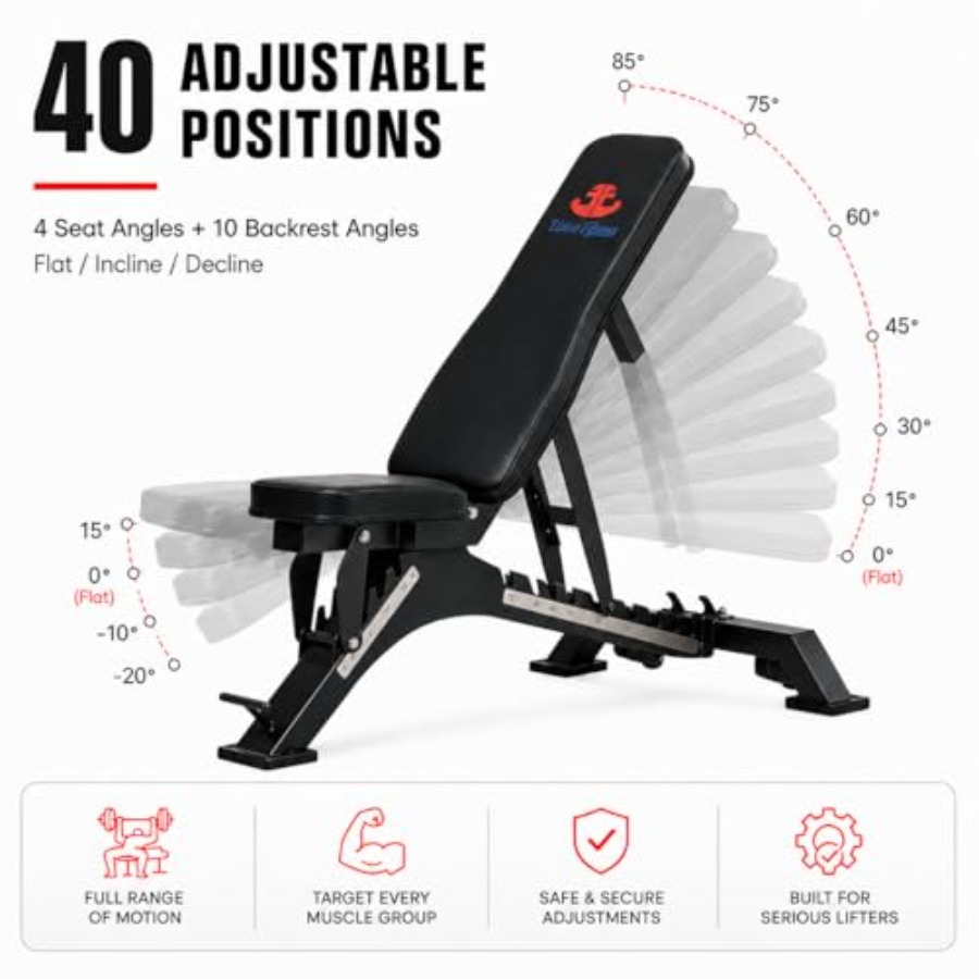ホームジム用調整可能なワークアウトベンチ、スチールフレーム、 - Home Gym Bench のレビューと価格