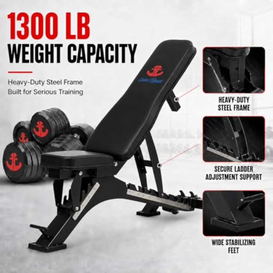 ホームジム用調整可能なワークアウトベンチ、スチールフレーム、 - Home Gym Bench のレビューと価格