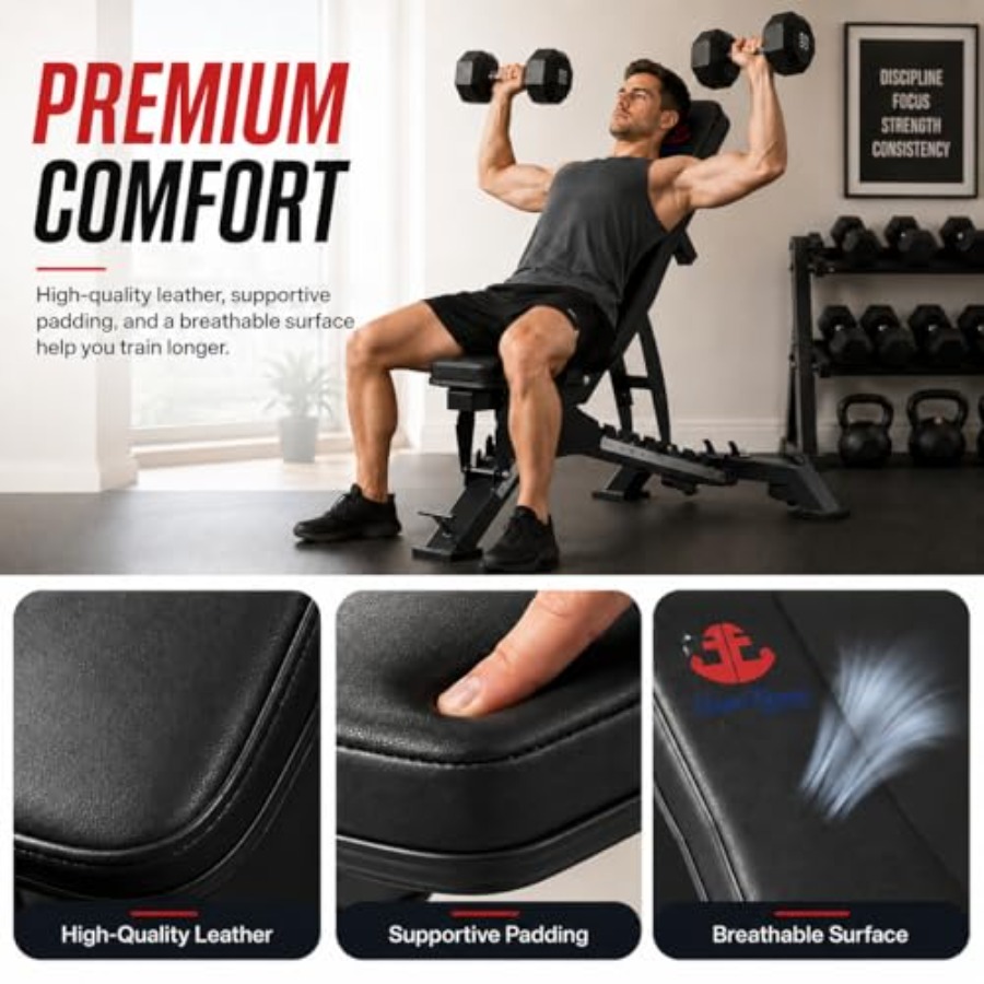 ホームジム用調整可能なワークアウトベンチ、スチールフレーム、 - Home Gym Bench のレビューと価格