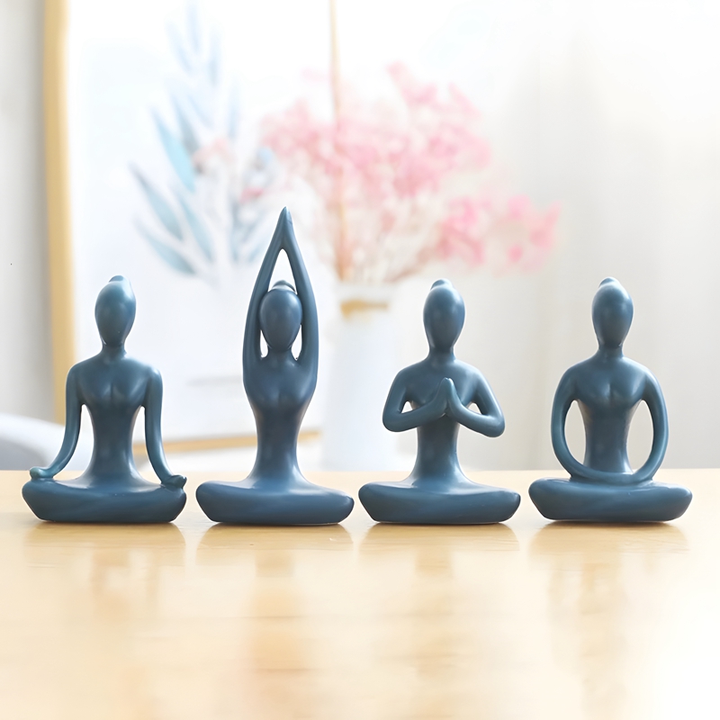 女性のための抽象的なヨガの装飾品,セラミックのオーナメント, - Home Gym Zen のレビューと価格