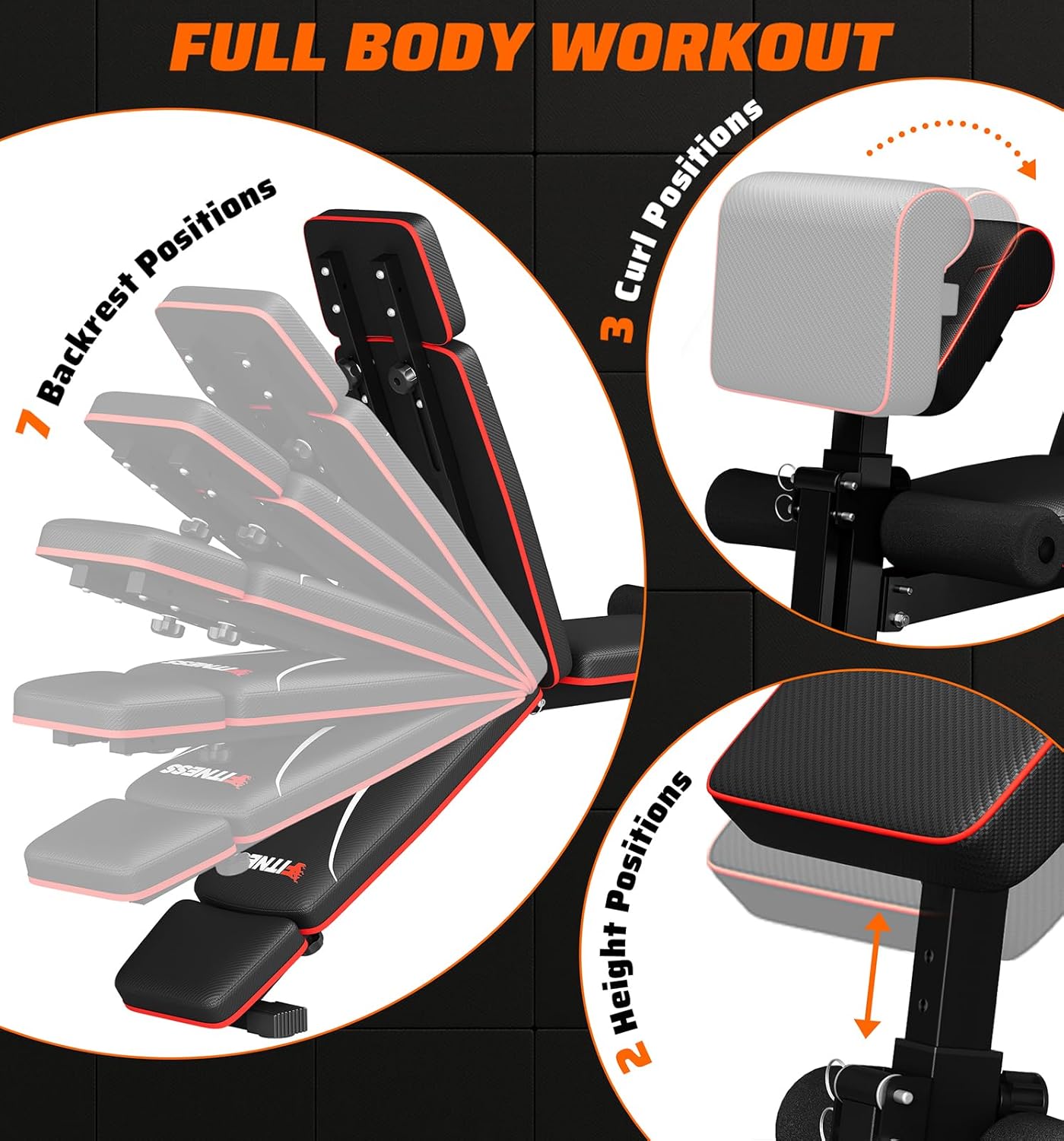 ホームジム折りたたみ式ウェイトベンチ、合金素材、シルバーカラ - Home Gym Bench のレビューと価格