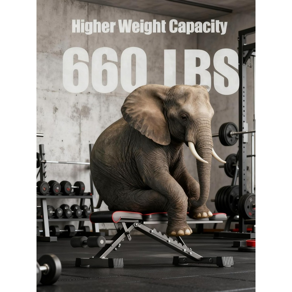 調整可能折りたたみ式ウェイトベンチ 660LBS ホームジム - Home Gym Weight Bench のレビューと価格