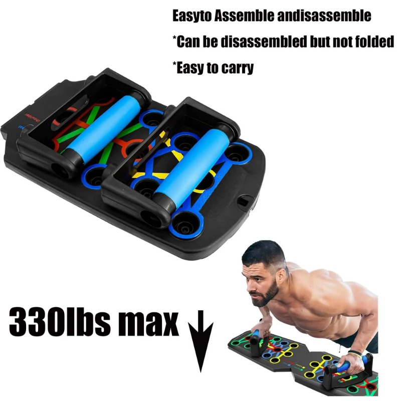 抵抗バンド付き折りたたみ式プッシュアップボード、多機能プッシ - Home Gym Rig のレビューと価格